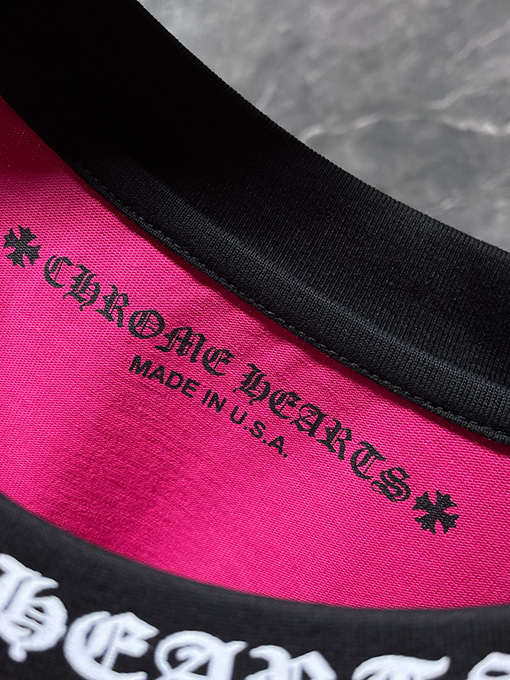 クロムハーツ サンスクリット文字の馬蹄形のカラーブロックラグラン長袖シャツ