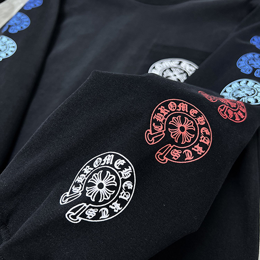 クロムハーツスーパーコピー カラフルなグラデーションの背骨馬蹄形の長袖シャツ