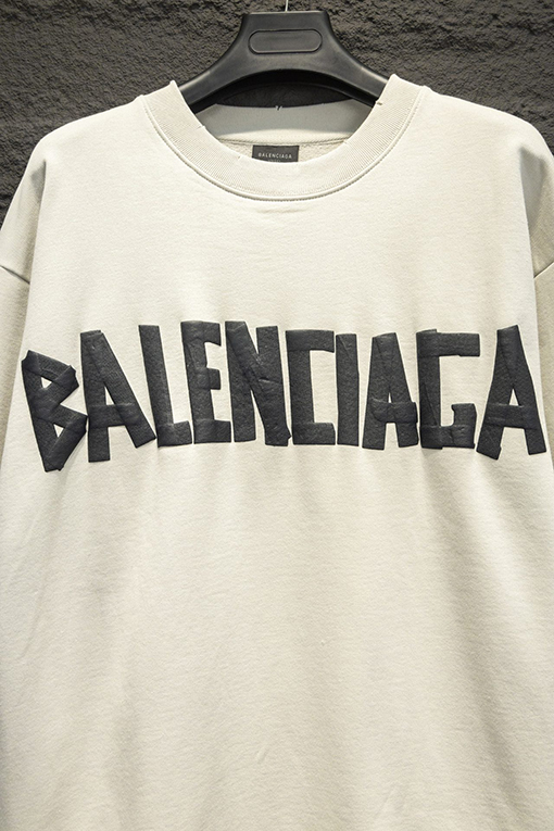バレンシアガコピー Balenciaga テープオンクルーネックスウェットシャツ