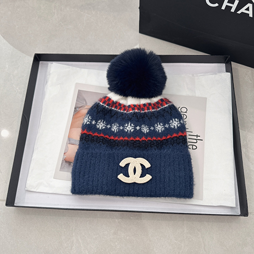 シャネル レディーススタイリッシュなポンポンニット帽