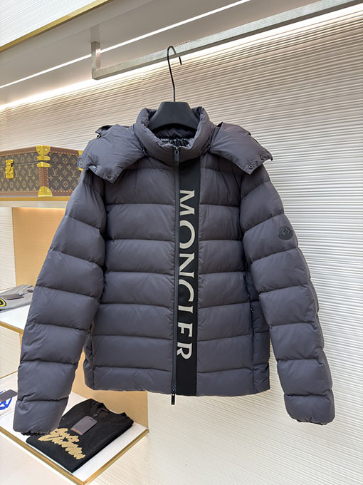 モンクレール ブラック ウォリアー デタッチャブル フード付きダウンジャケット