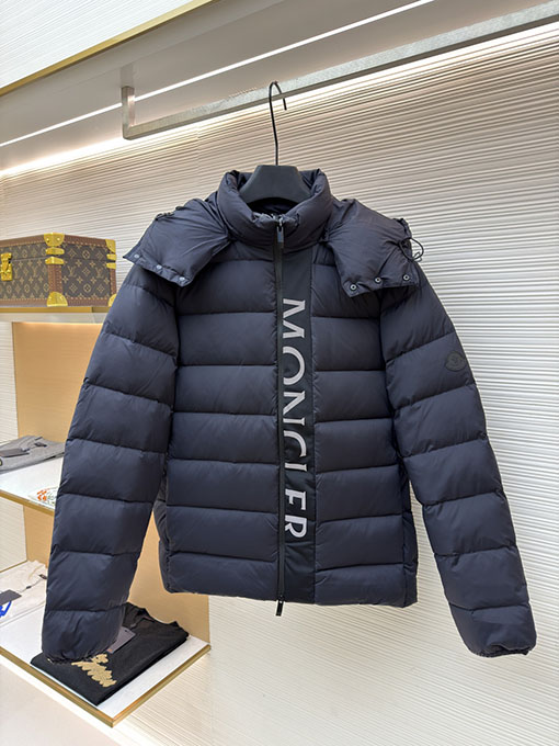 モンクレール ブラック ウォリアー デタッチャブル フード付きダウンジャケット