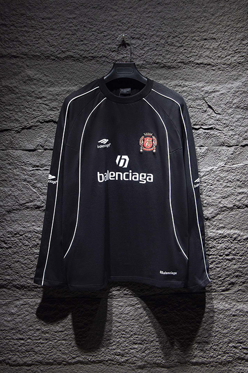 バレンシアガ Balenciaga 限定パッチワークジャージーロングスリーブシャツ