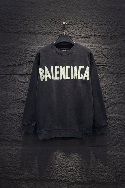 バレンシアガコピー Balenciaga テープオンクルーネックスウェットシャツ