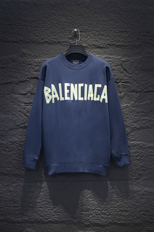 バレンシアガコピー Balenciaga テープオンクルーネックスウェットシャツ