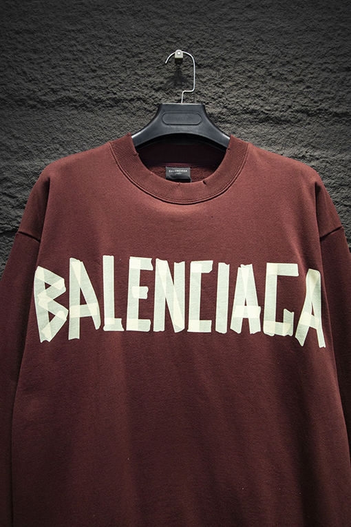 バレンシアガコピー Balenciaga テープオンクルーネックスウェットシャツ