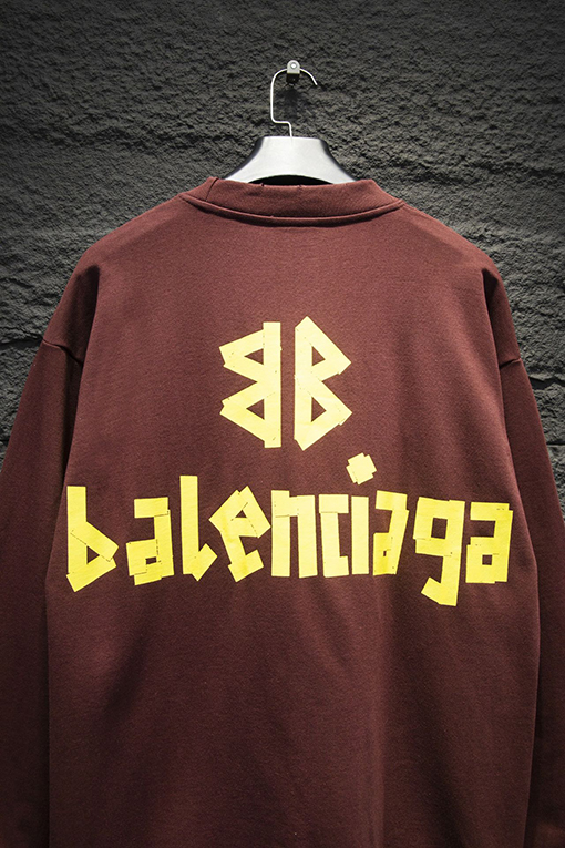 バレンシアガコピー Balenciaga テープオンクルーネックスウェットシャツ