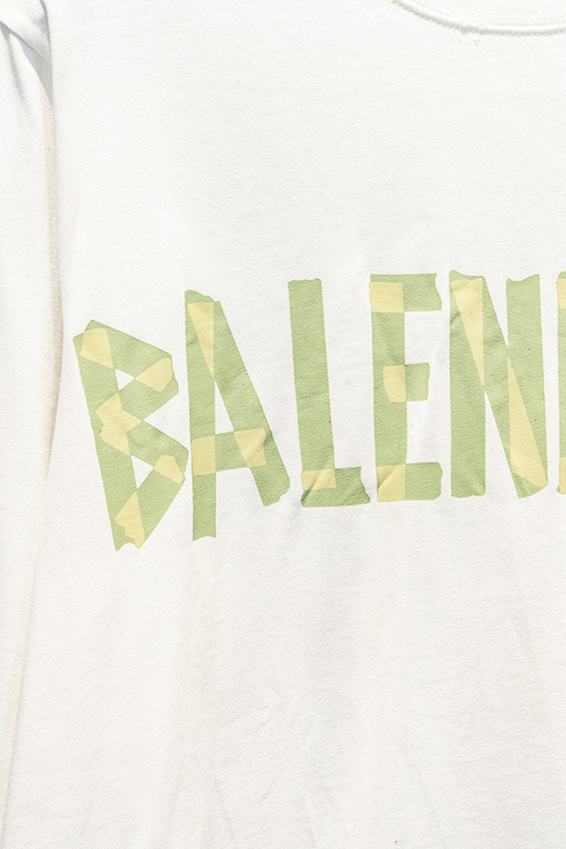 バレンシアガ Balenciaga ダメージプリントクルーネックロングスリーブシャツ