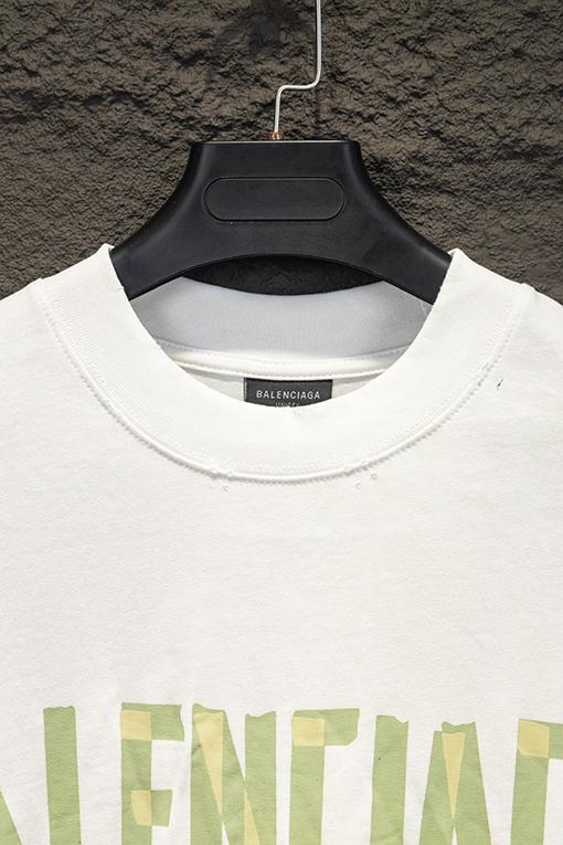 バレンシアガ Balenciaga ダメージプリントクルーネックロングスリーブシャツ