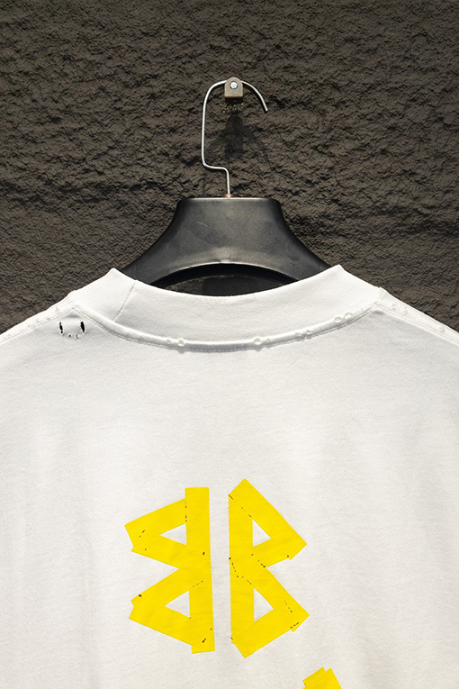 バレンシアガ Balenciaga ダメージプリントクルーネックロングスリーブシャツ