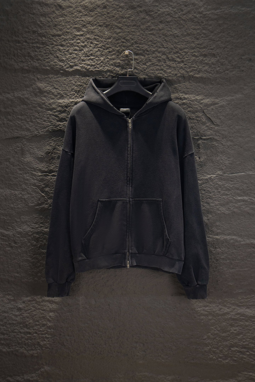 バレンシアガ Balenciaga ウォッシュのダメージフード付きジャケット