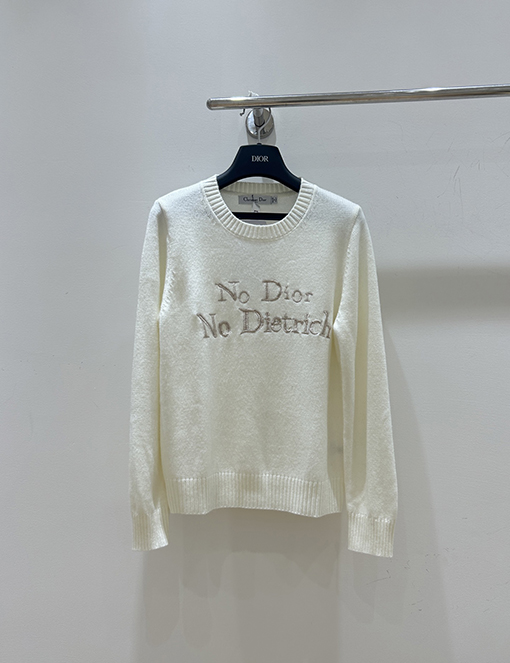 ディオールコピー 新しい文字の刺繍ニットクルーネックセーター