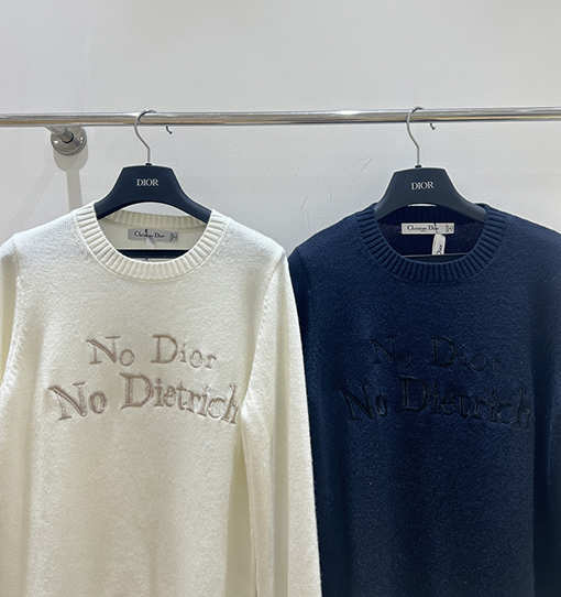 ディオールコピー 新しい文字の刺繍ニットクルーネックセーター