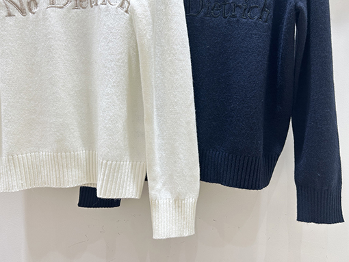 ディオールコピー 新しい文字の刺繍ニットクルーネックセーター