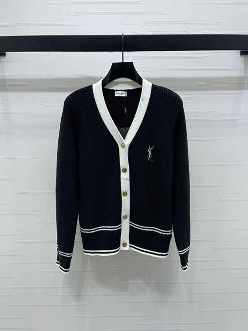 サンローランスーパーコピー 新しいレディースVネックニットカーディガン