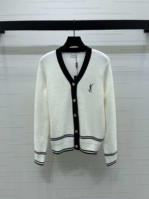 サンローランスーパーコピー 新しいレディースVネックニットカーディガン