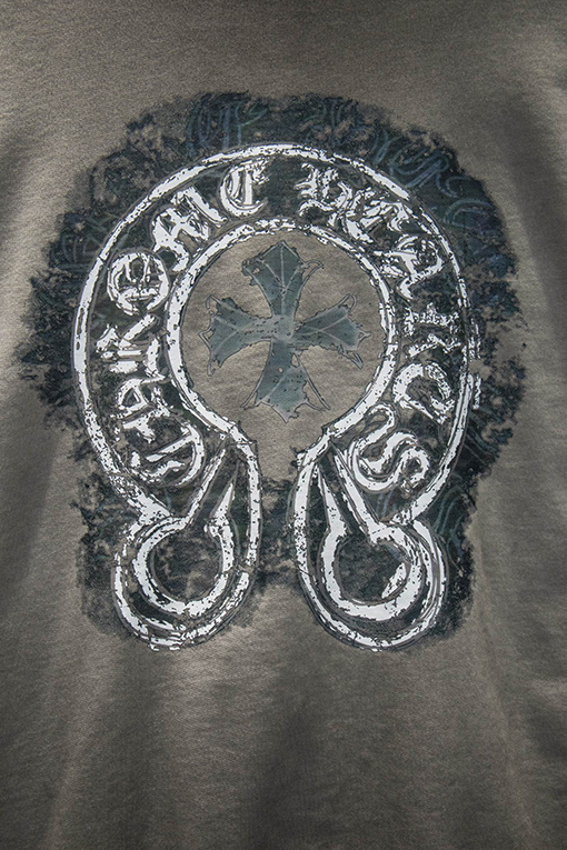 クロムハーツ 新しいダメージのカラーブロッククルーネックスウェットシャツ