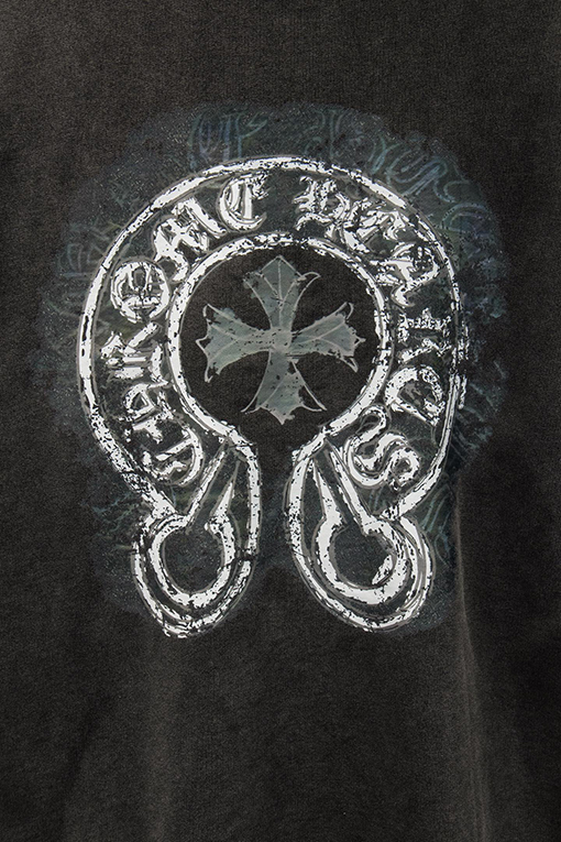 クロムハーツ 新しいダメージのカラーブロッククルーネックスウェットシャツ