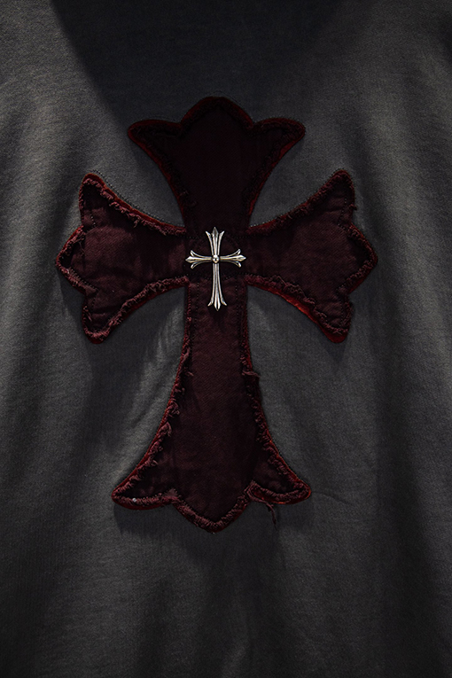 クロムハーツ 420g リバースカラー ダメージフード付きスウェットシャツ