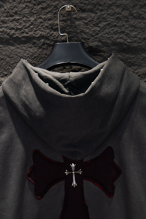 クロムハーツ 420g リバースカラー ダメージフード付きスウェットシャツ