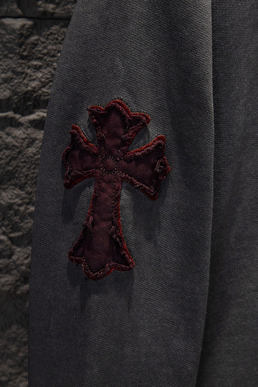 クロムハーツ 420g リバースカラー ダメージフード付きスウェットシャツ