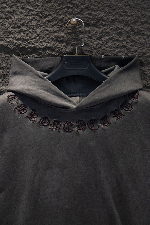 クロムハーツ 420g リバースカラー ダメージフード付きスウェットシャツ