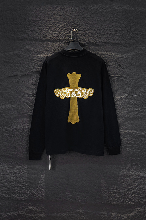 クロムハーツ 新作オーストリアラインストーンイレギュラーヘムシャツ