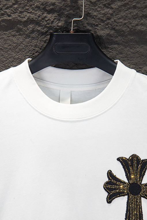 クロムハーツ 新作オーストリアラインストーンイレギュラーヘムシャツ