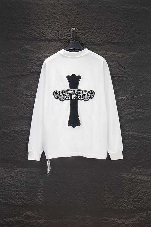 クロムハーツ 新作オーストリアラインストーンイレギュラーヘムシャツ