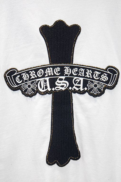 クロムハーツ 新作オーストリアラインストーンイレギュラーヘムシャツ