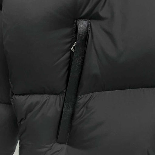 モンクレール BESBRE レザージッパーショートダウンジャケット