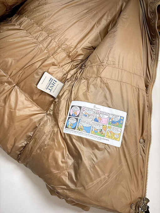 モンクレール Agneux レディースウエストカラーブロックのフード付きミドル丈ダウンジャケット