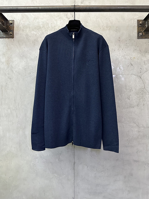 ディオール CDロゴ刺繍ニットジップアップカーディガン