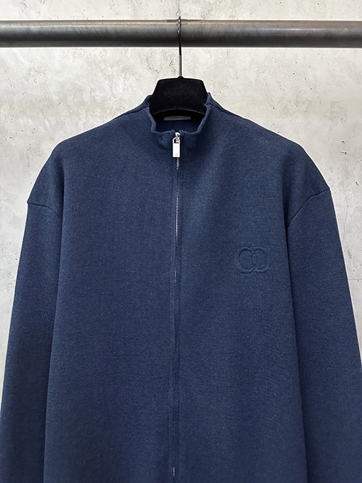 ディオール CDロゴ刺繍ニットジップアップカーディガン