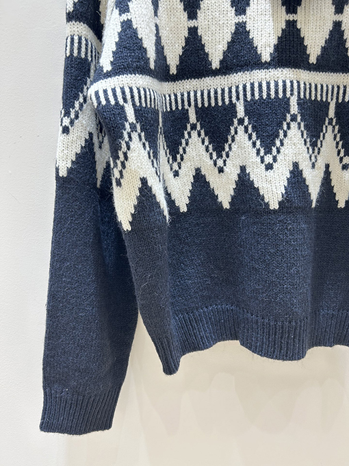 ディオール ダイヤモンド柄ニットクルーネックプルオーバーセーター