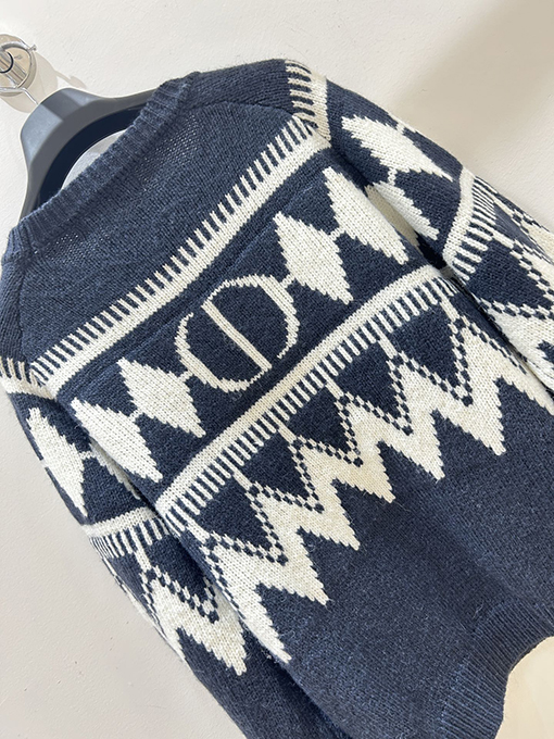 ディオール ダイヤモンド柄ニットクルーネックプルオーバーセーター