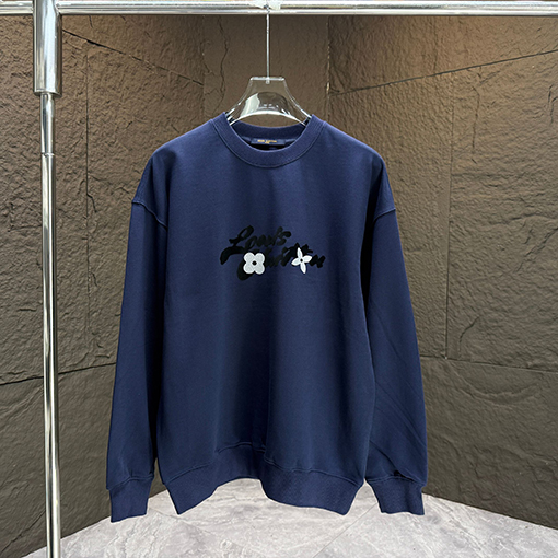 ルイヴィトン クラックシルバーロゴ フロッククルーネックスウェットシャツ