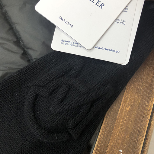 モンクレール パッチワークキルティングニットダウンカーディガン