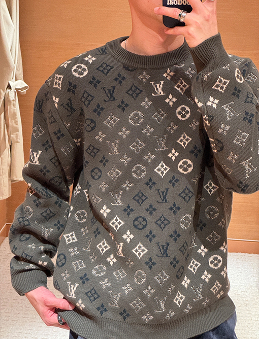 ルイヴィトン モノグラムジャカードクルーネックニットセーター