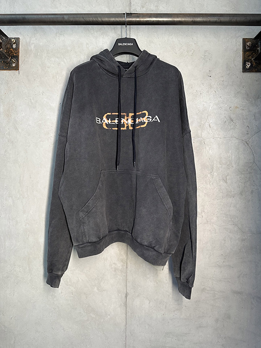 バレンシアガスーパーコピー Balenciaga ダブルBスローガンパーカー