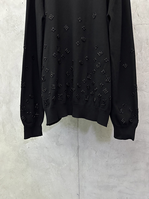 ルイヴィトンコピー グラデーションビーズニットプルオーバー