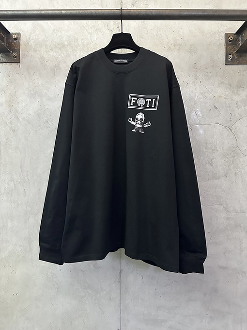 クロムハーツ FOTI システム ブラック&ホワイト ナイングリッド クルーネックロングスリーブシャツ