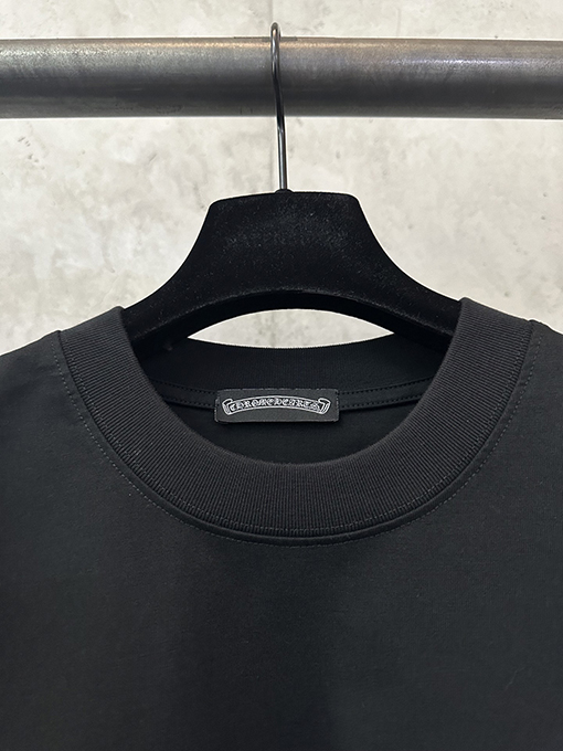 クロムハーツ FOTI システム ブラック&ホワイト ナイングリッド クルーネックロングスリーブシャツ