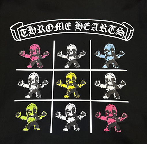 クロムハーツ FOTI システム ブラック&ホワイト ナイングリッド クルーネックロングスリーブシャツ