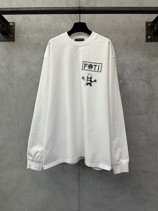 クロムハーツ FOTI システム ブラック&ホワイト ナイングリッド クルーネックロングスリーブシャツ