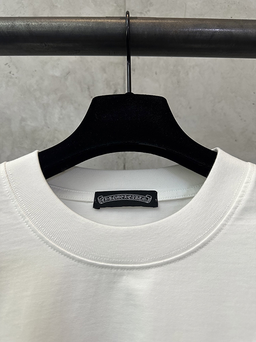 クロムハーツ FOTI システム ブラック&ホワイト ナイングリッド クルーネックロングスリーブシャツ