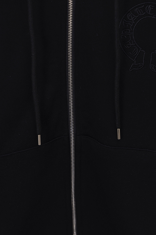 クロムハーツスーパーコピー スモールラベルレザー刺繍ジップアップフードジャケット