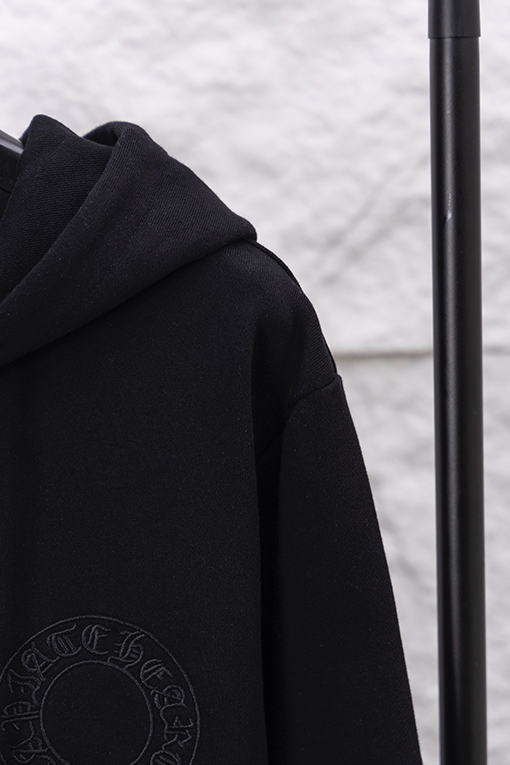 クロムハーツスーパーコピー スモールラベルレザー刺繍ジップアップフードジャケット