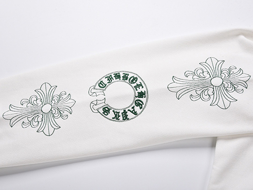 クロムハーツ ウォッシュフローラルアップリケ刺繍のフード付きジップアップスウェットシャツ