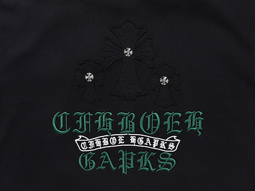 クロムハーツ 新作ウォッシュフローラルアップリケ刺繍 カーディガン スウェットシャツ